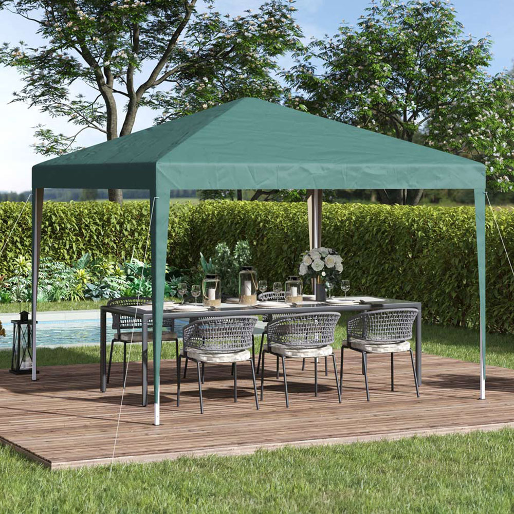 Outsunny 3 x 3m Green Marquee Pop Up Gazebo Image 1