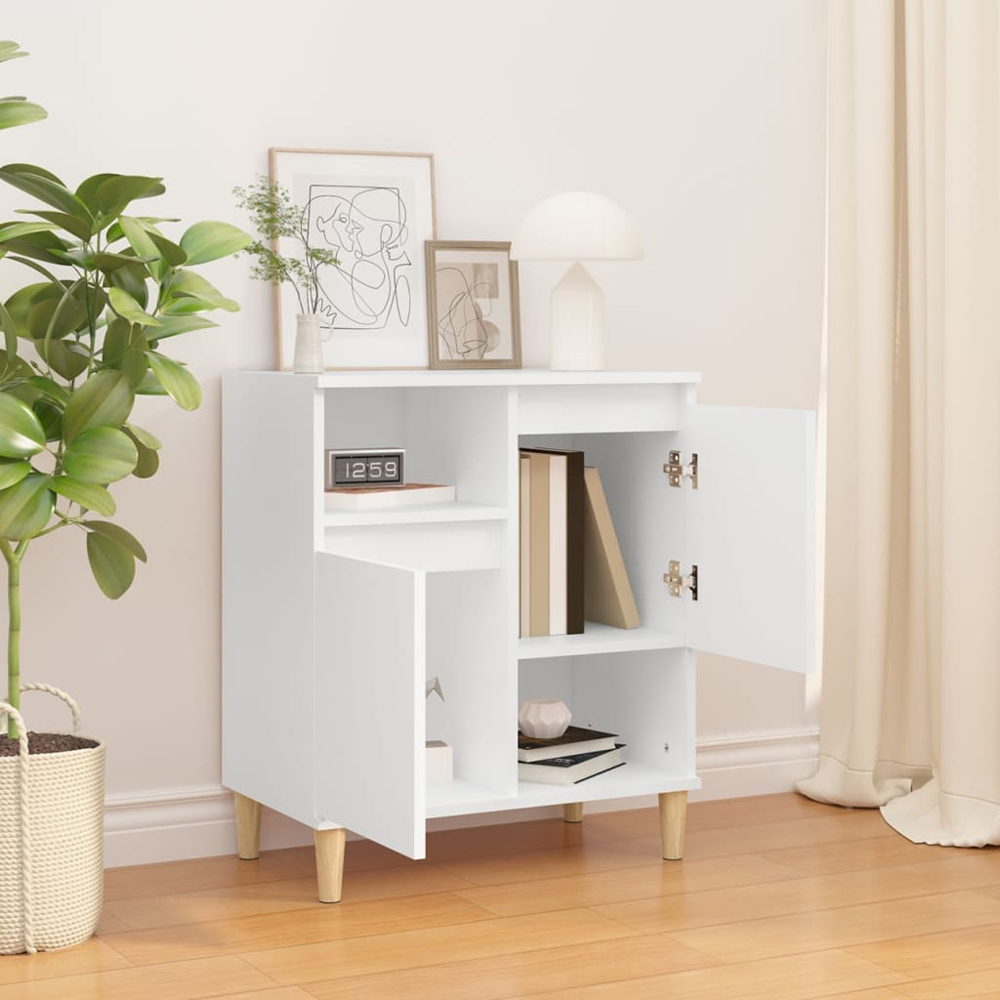 vidaXL 2 Door 2 Shelf White Sideboard Image 8