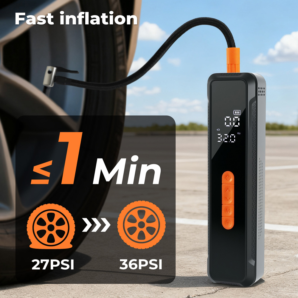 Traderight 150PSI Rechargeable Portable Car Tyre Inflator with Accessories Image 5
