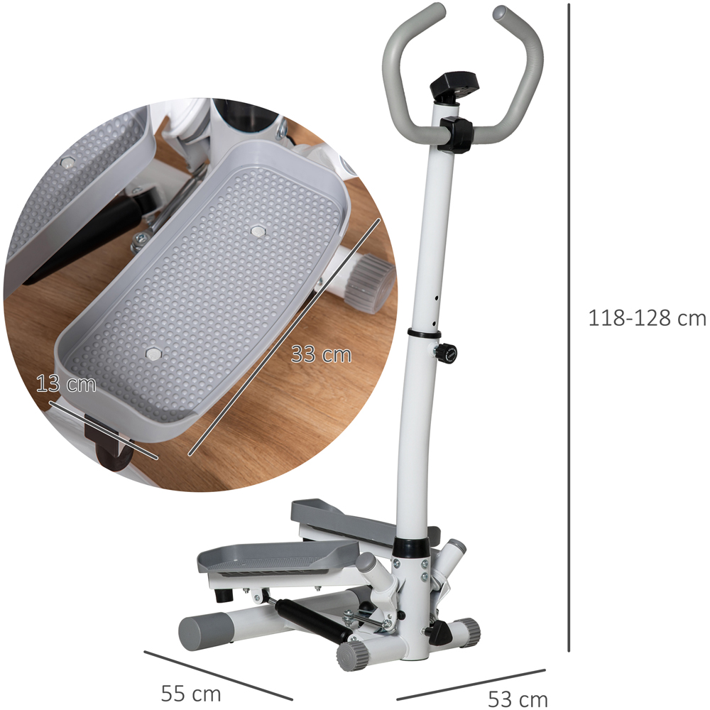 HOMCOM White Adjustable Twist Stepper Fitness Machine with LCD Screen Image 8
