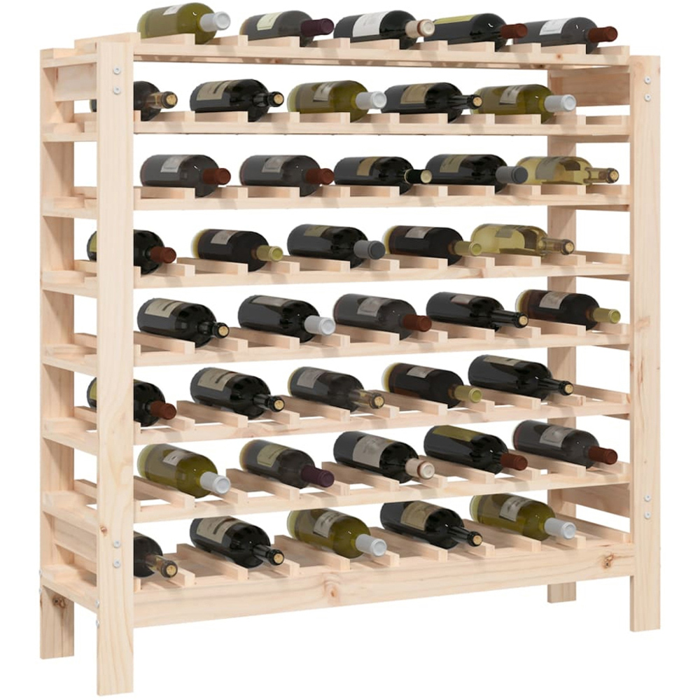 vidaXL 80 Bottle Natural Brown Freestanding Wine Rack Image 4
