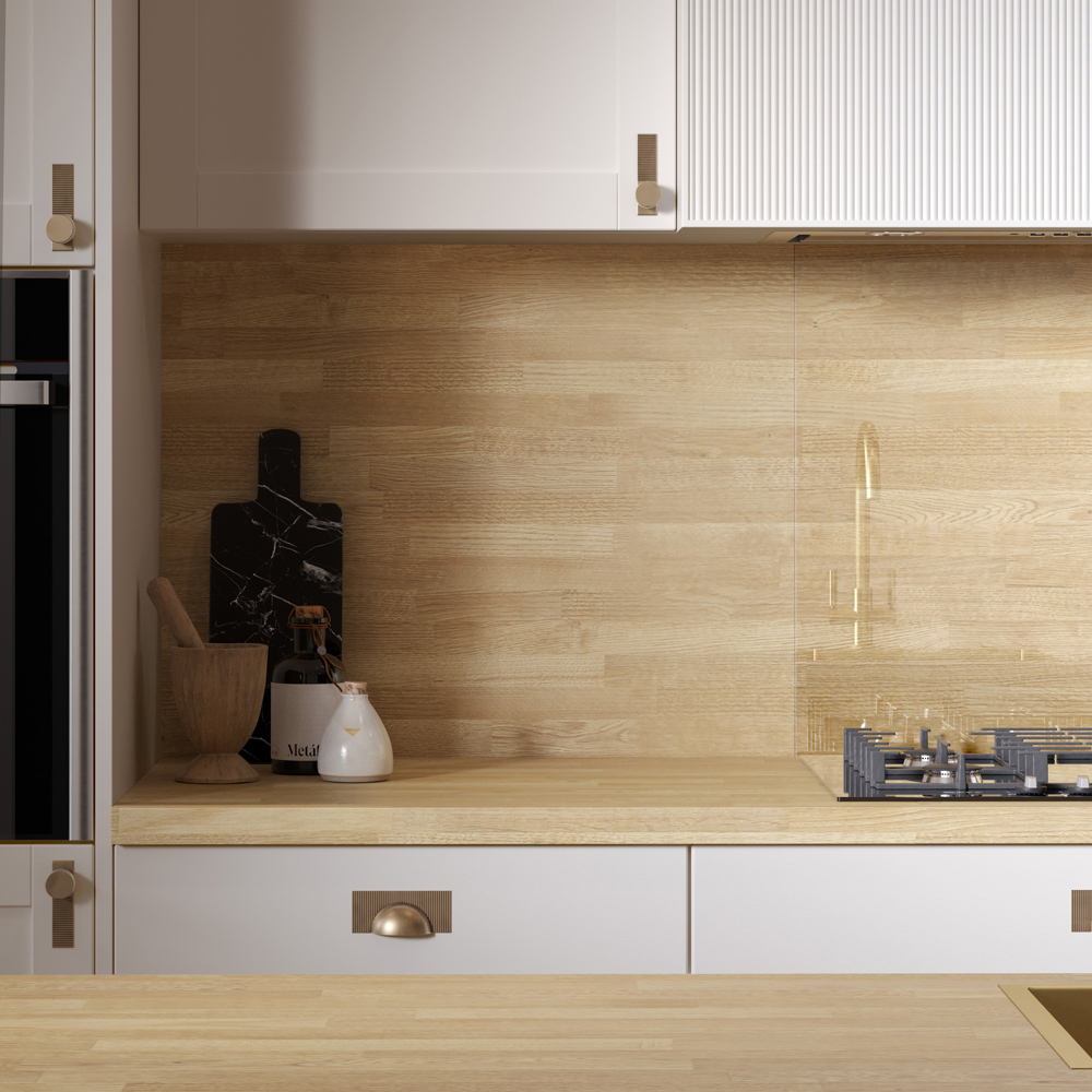 Omega Modern Natural Block Oak Square Edge Kitchen Worktop 3000 x 620 x 38mm Image 4