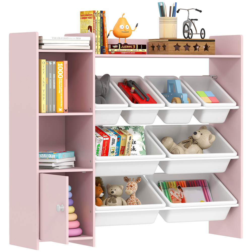 AIYAPLAY 8 Bins Pink Toy Storage Unit Image 2