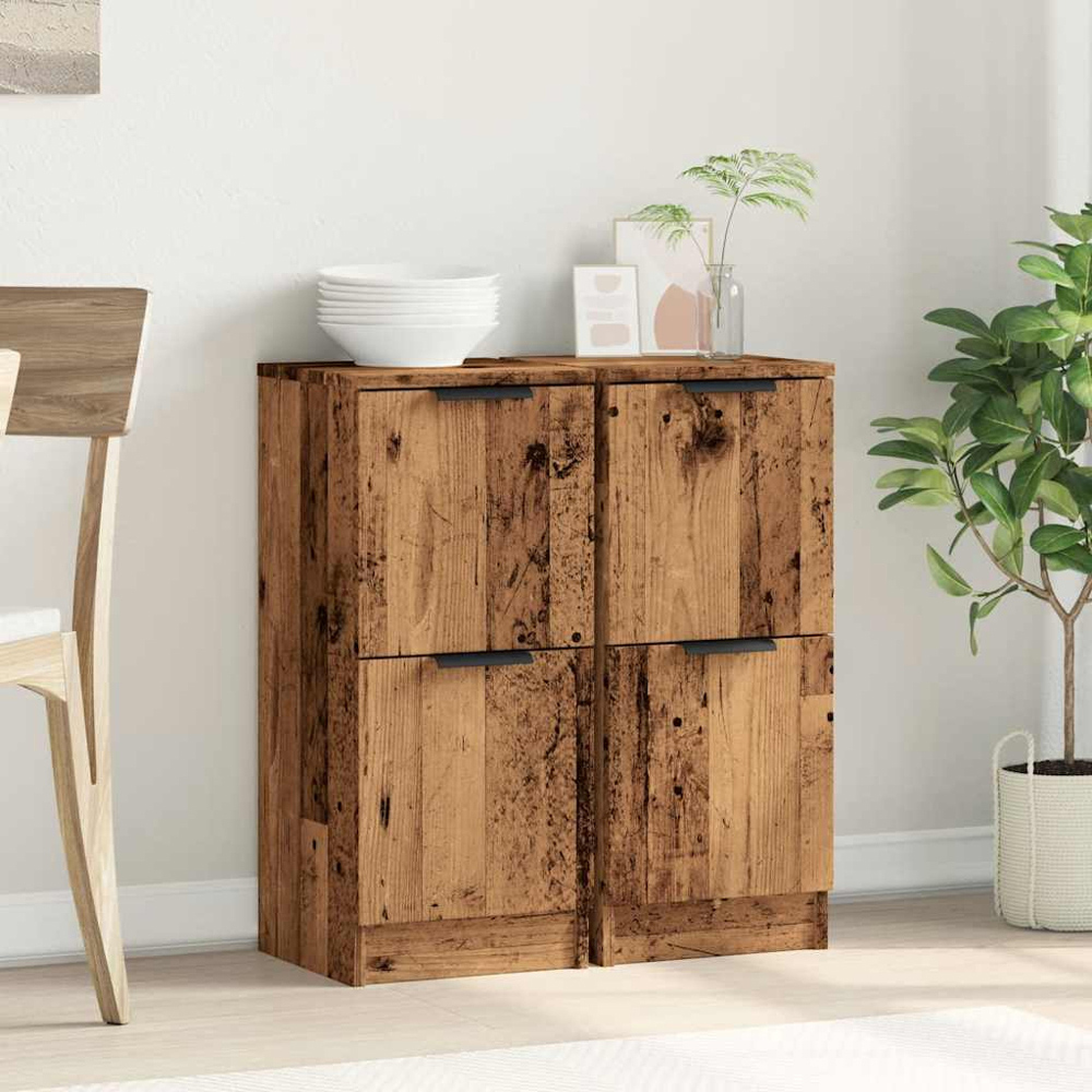 vidaXL 2 Door Old Wood Sideboard Set of 2 Image 9