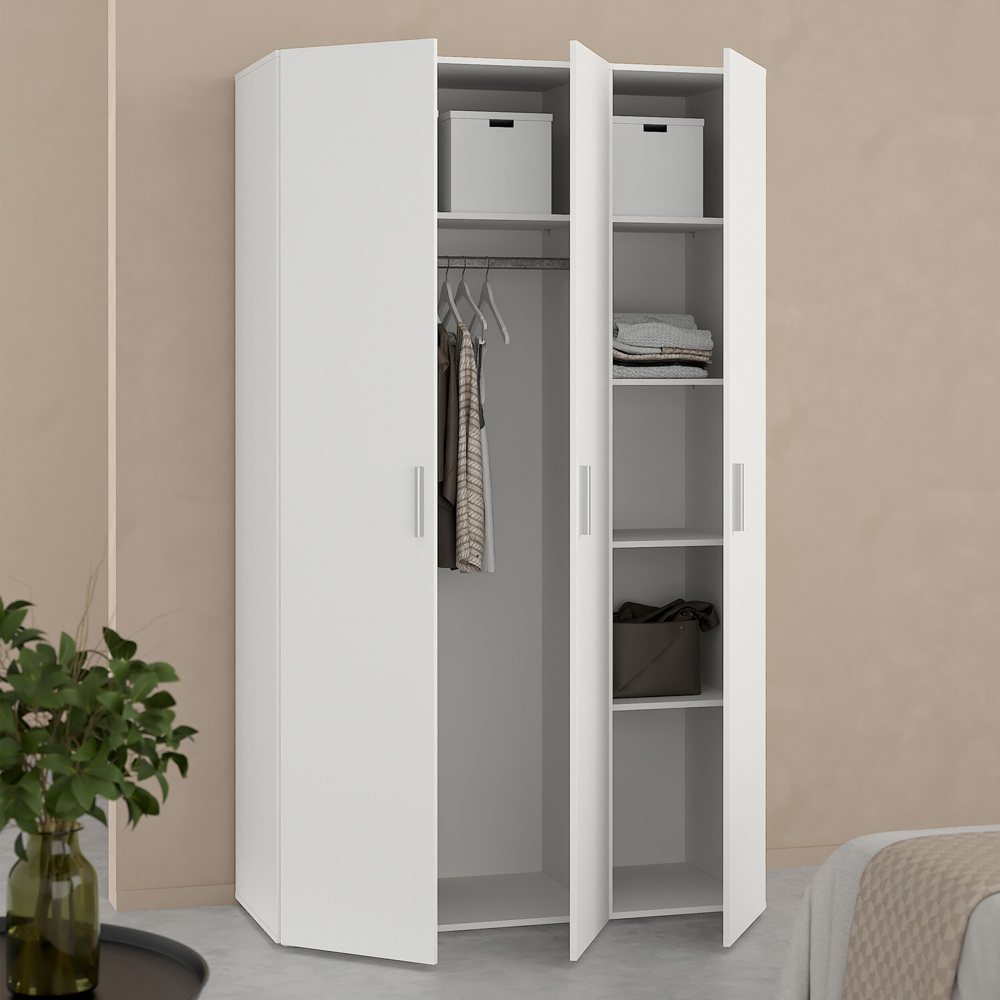 Florence 3 Door White Wardrobe Image 6