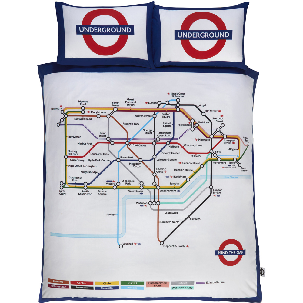 Rapport Home London Underground Double Multicolour Duvet Set Image 3