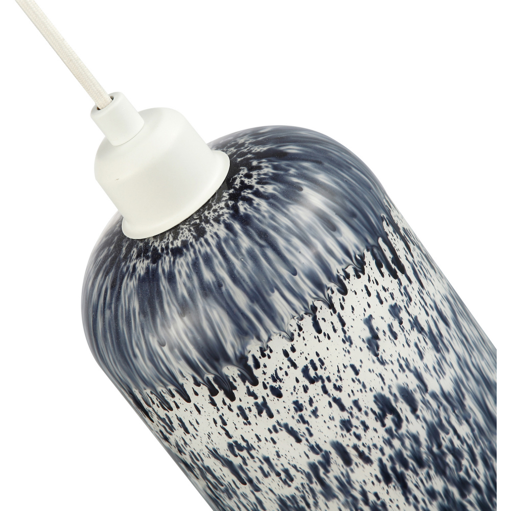 Happy Homewares Dove Grey and Dusty Blue Snowflake Marble Design Pendant Shade Image 6