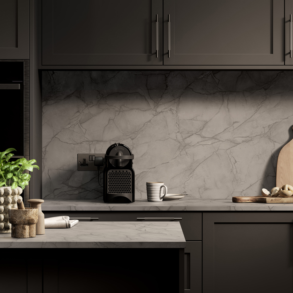 Omega Sleek Emperador Marble Effect Laminate Square Edge Kitchen Worktop 3000 x 620 x 22mm Image 5