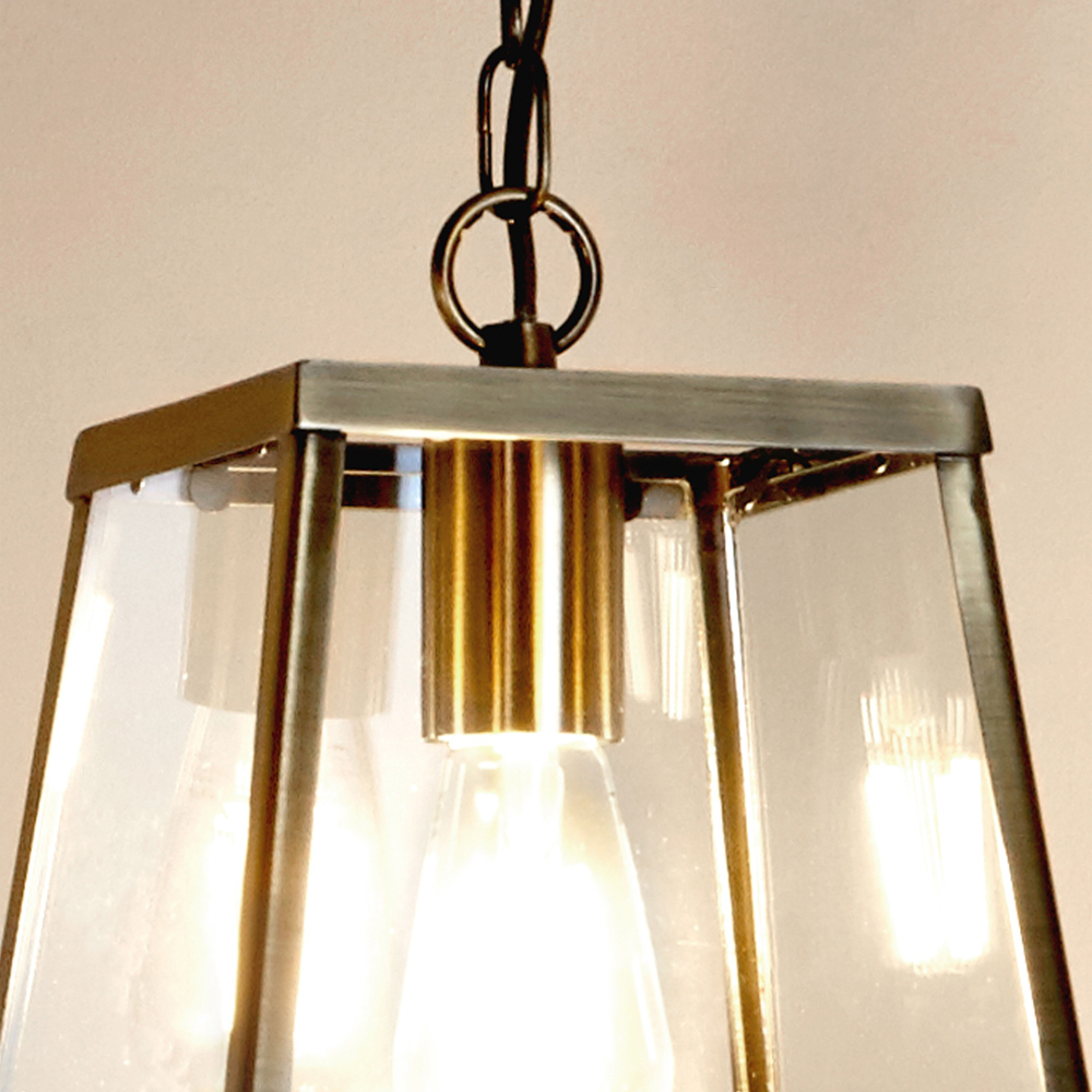 Lighting Collection Eavis Antique Brass Industrial Pendant Light Image 4