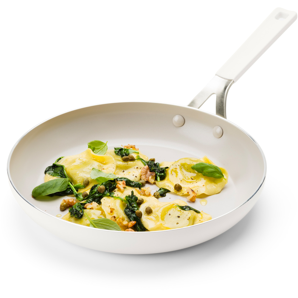 KitchenAid 28cm Porcelain White Coloured Aluminium Frying Pan Image 3