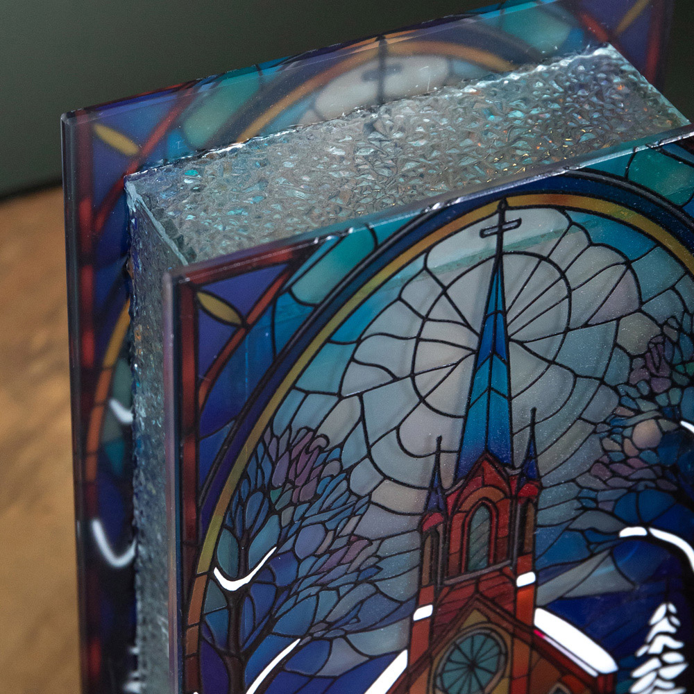 Samuel Alexander Warm White LED Stained Glass Victorian Church Christmas Decoration 21cm Image 4