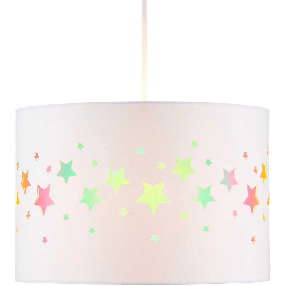 Glow Easyfit White Stars Iridescent Pendant Shade Image 3