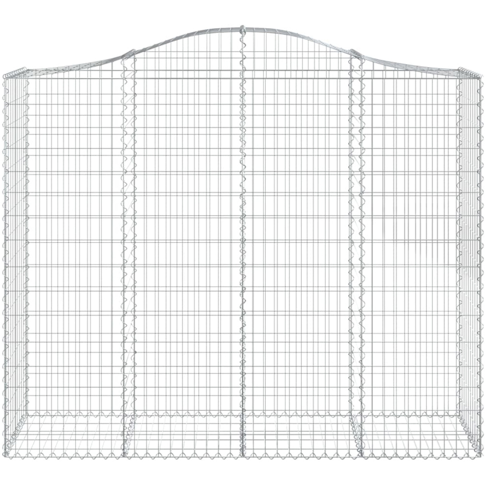 vidaXL Silver Galvanised Iron Arched Gabion Basket 200 x 50 x 160/180cm 7 Pack Image 2