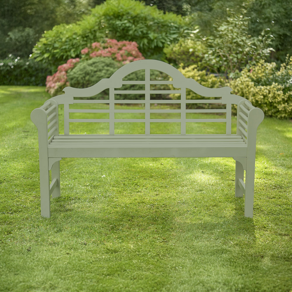 Greenhurst Lutyens 2 Seater Sage Green PU Painted Bench Image 2