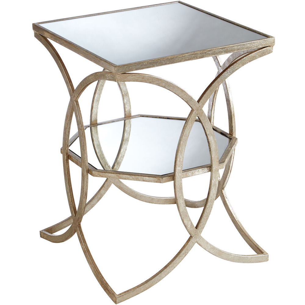 Premier Housewares Zariah Single Shelf Silver Finish Cross Design Side Table Image 2