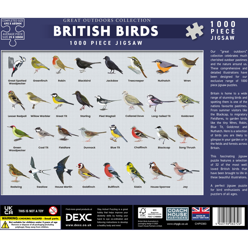 British Birds 1000 Piece Jigsaw Puzzle Image 2