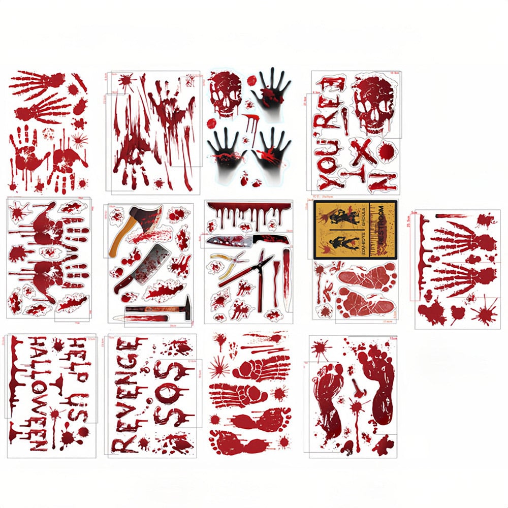 Jaoyeh Halloween Bloodmark Wall Stickers 13 Pack Image 1