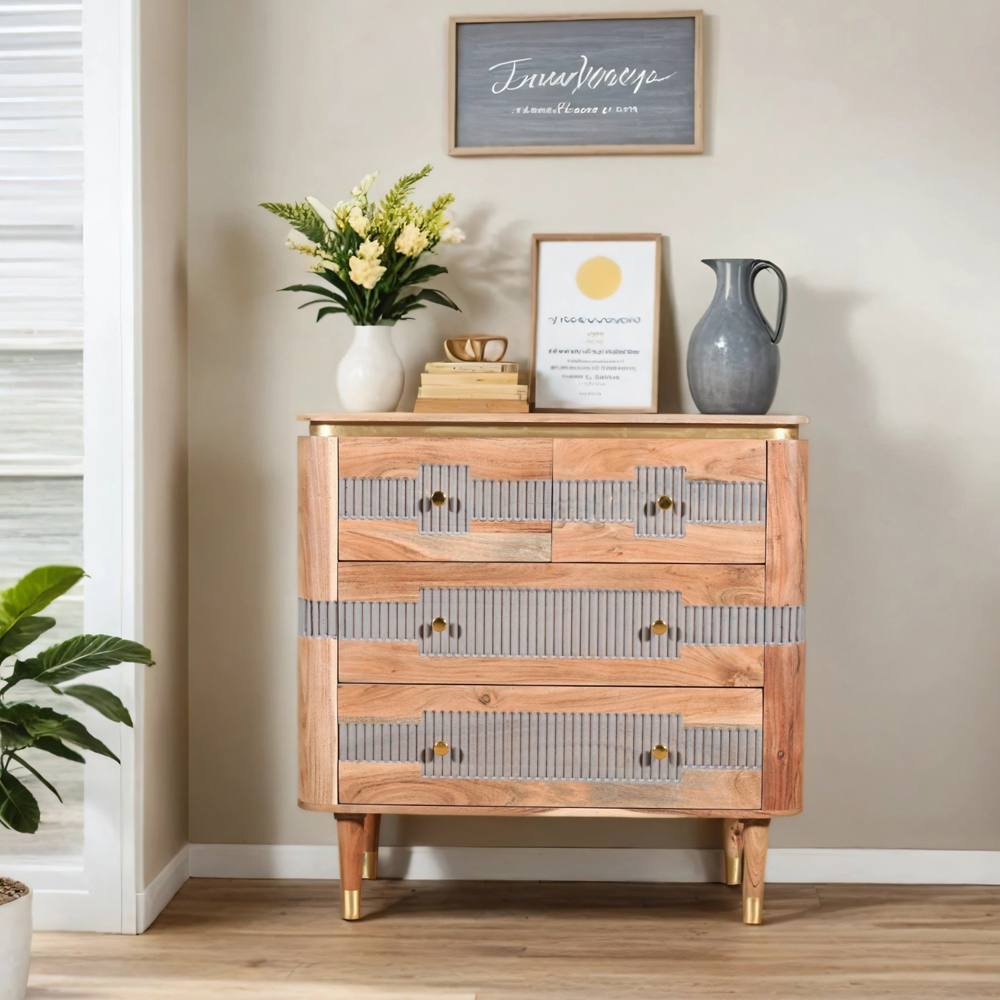 Brooklyn Wilton 4 Drawer Acacia Wood Chest of Drawers Image 6