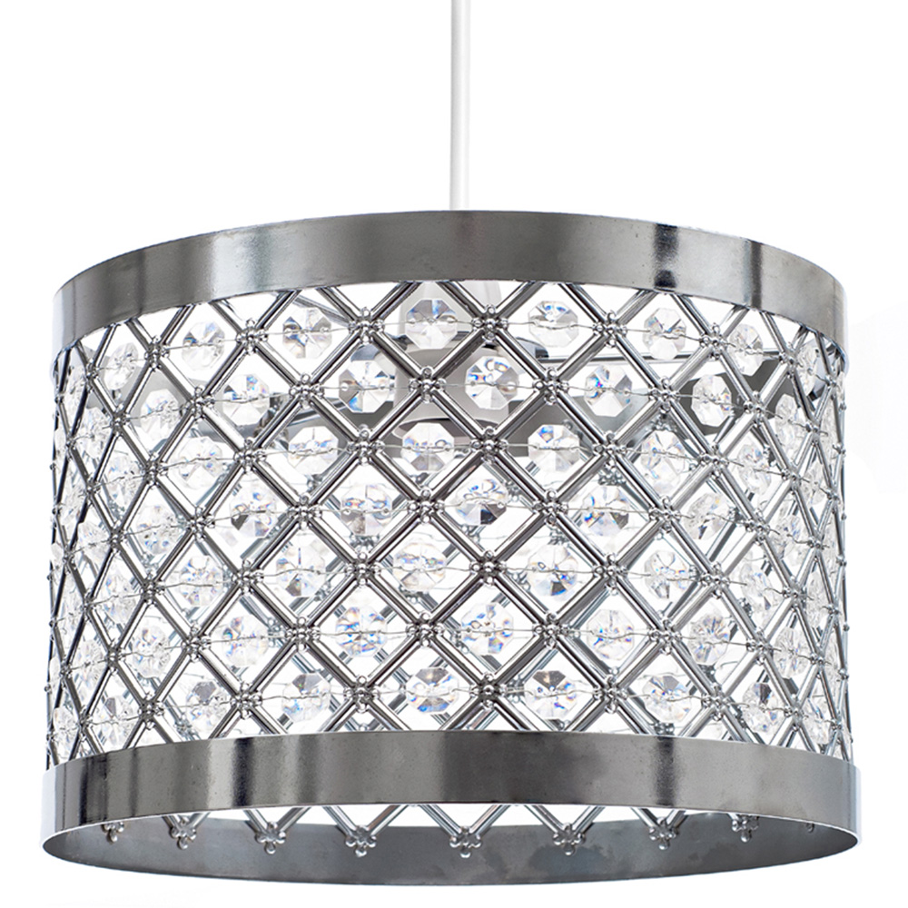 Innoteck Acrylic Moda Chrome Sparkly Ceiling Pendant Light Shade Image 1