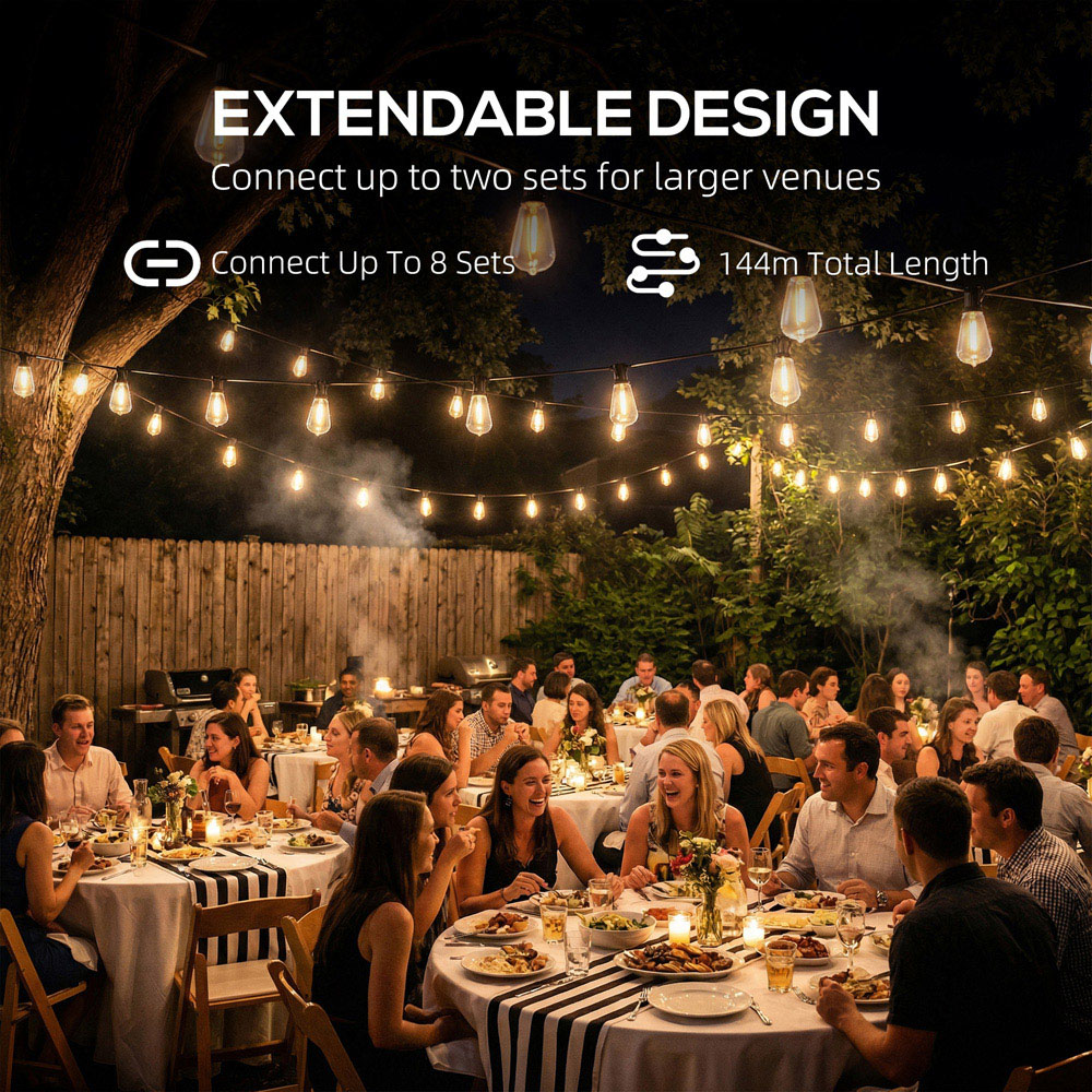 Portland 50 Warm White LED Outdoor Curtain Light Image 5