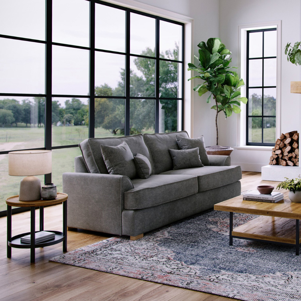 Alba City 3 Seater Steel Fabric Sofa Image 5