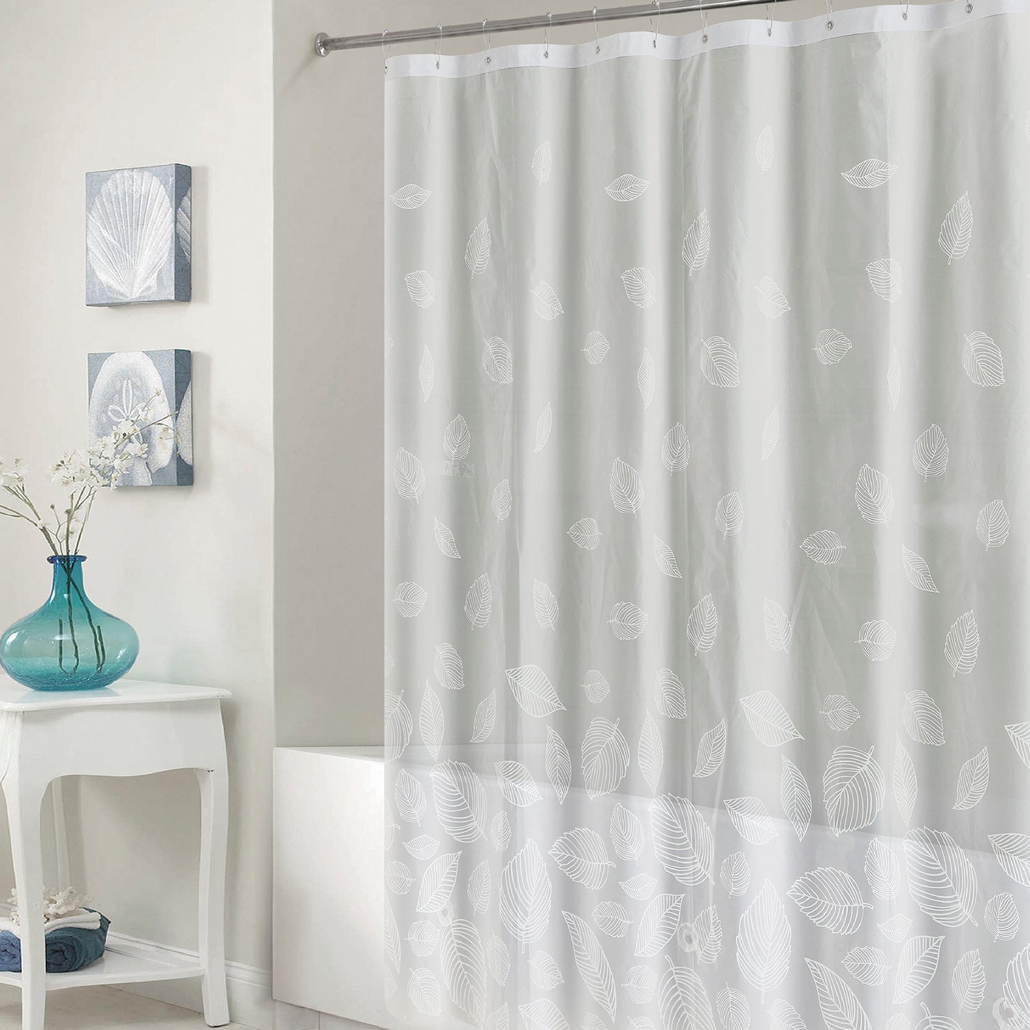 Aura Bathroom Falling Leaf Shower Curtain Image