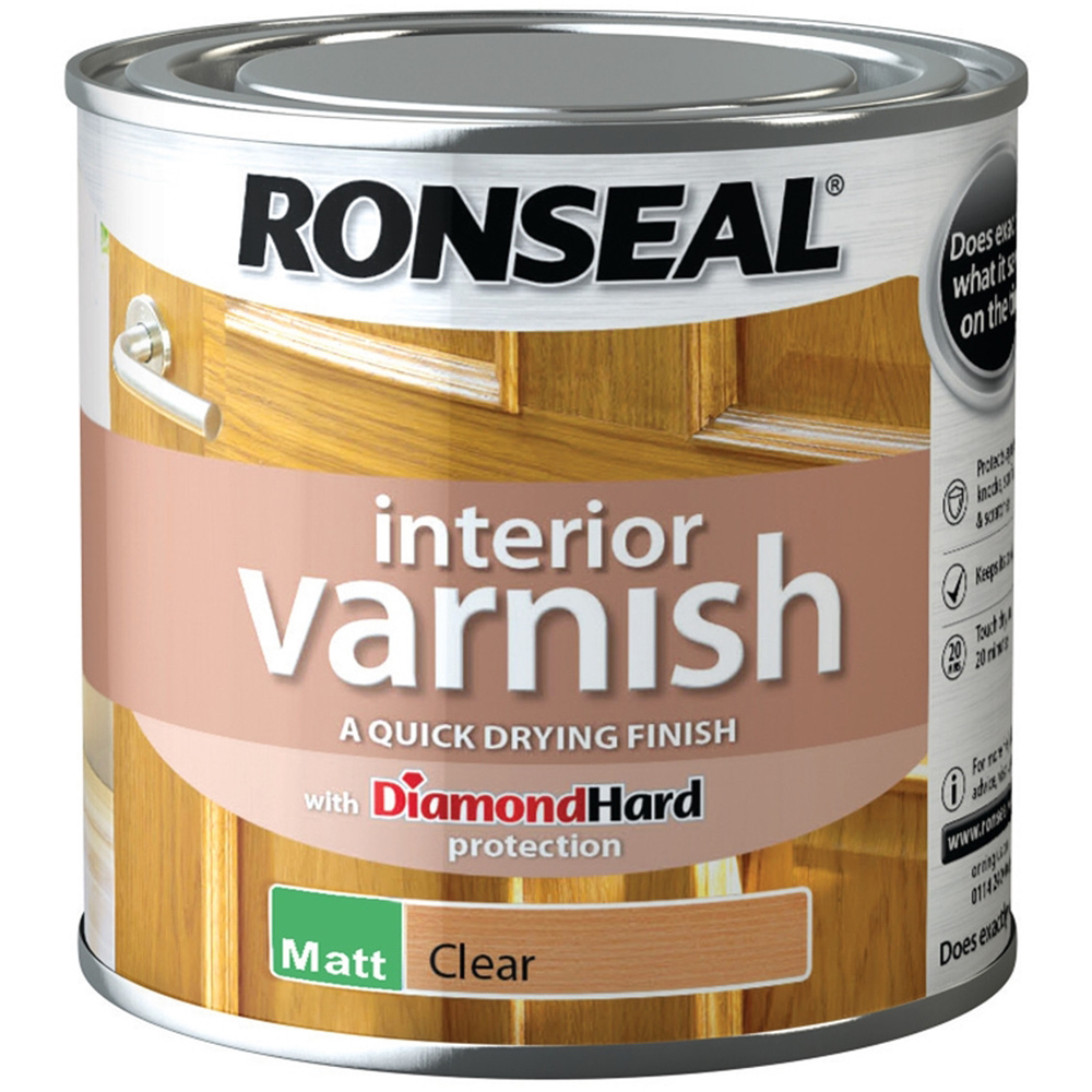 Ronseal Diamond Hard Clear Matt Varnish 250ml Image