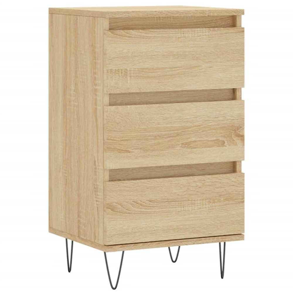 vidaXL 3 Drawer Sonoma Oak Sideboard Image 2