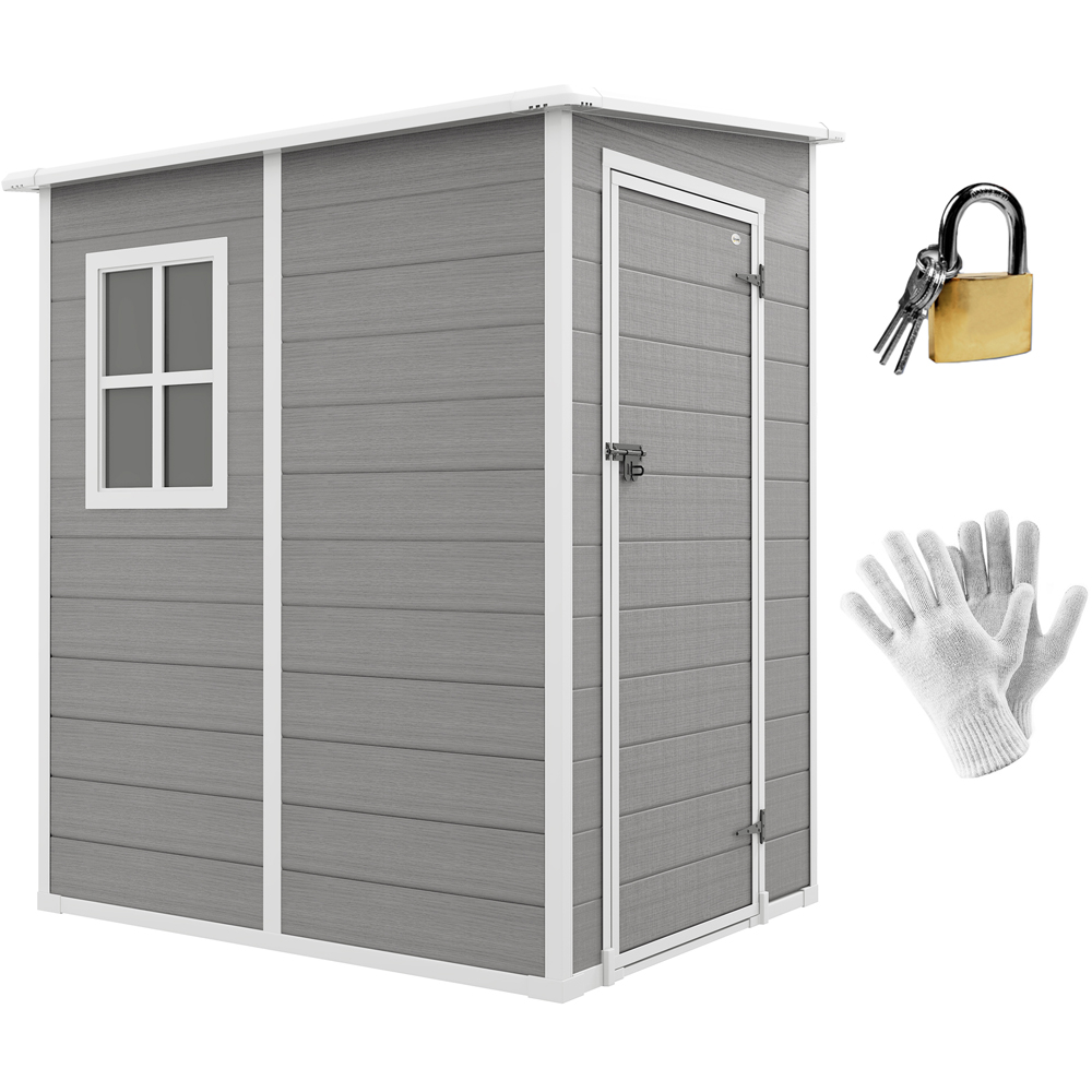 Outsunny 4 x 5ft Grey Vented Garden Storage Shed Image 3