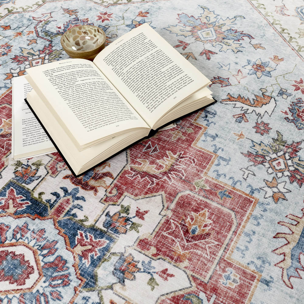 Origins My Washable Blue and Red Marrakesh Rug 80 x 150cm Image 5