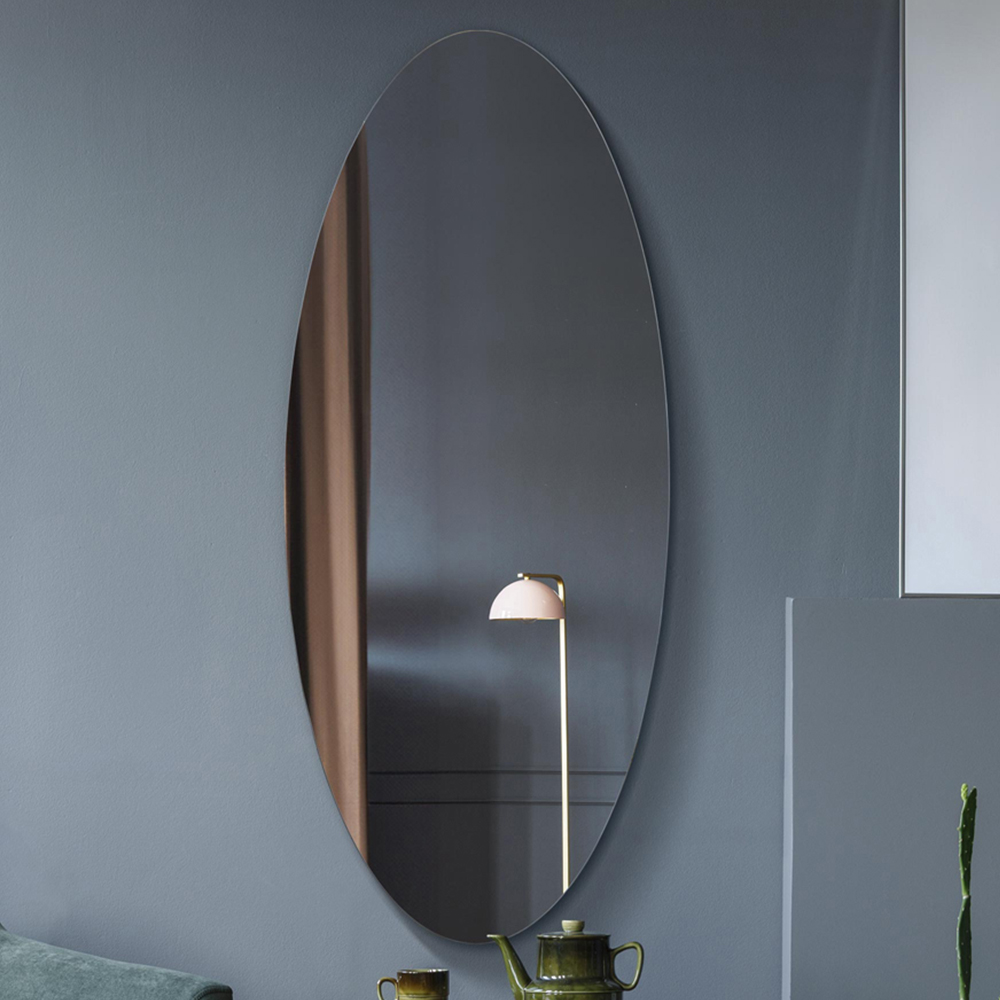 MirrorOutlet The Ovale Frameless Oval Wall Mirror 120 x 50cm Image 2