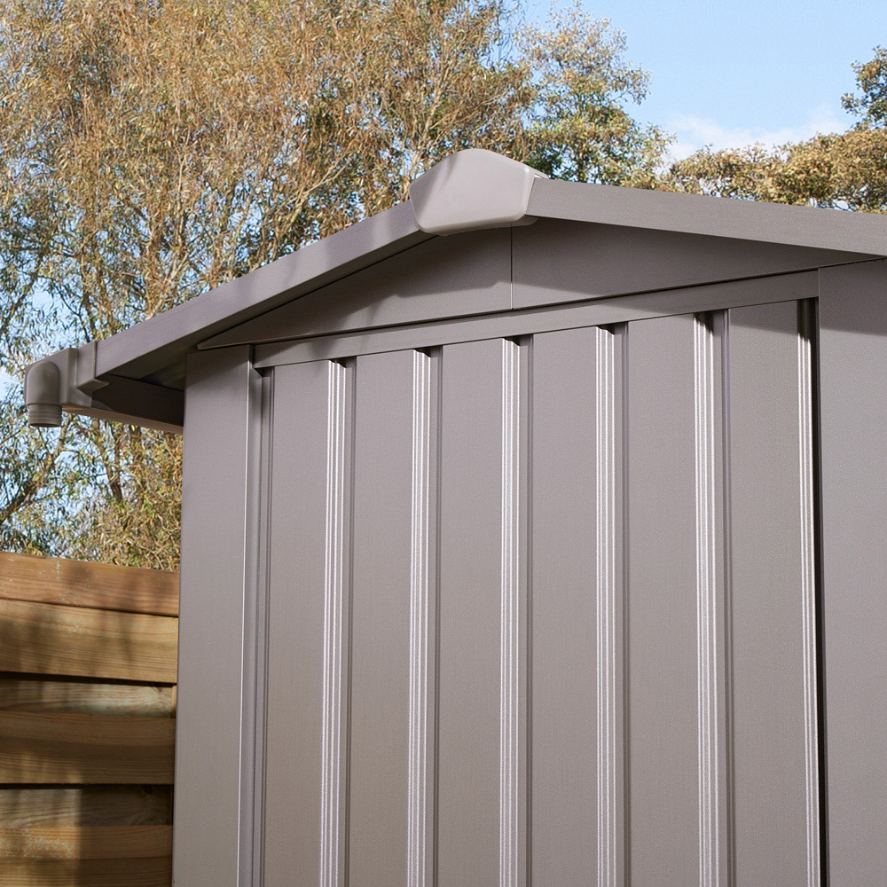 Rowlinson 8 x 4ft Grey Brentvale Premium Apex Metal Garden Shed Image 8