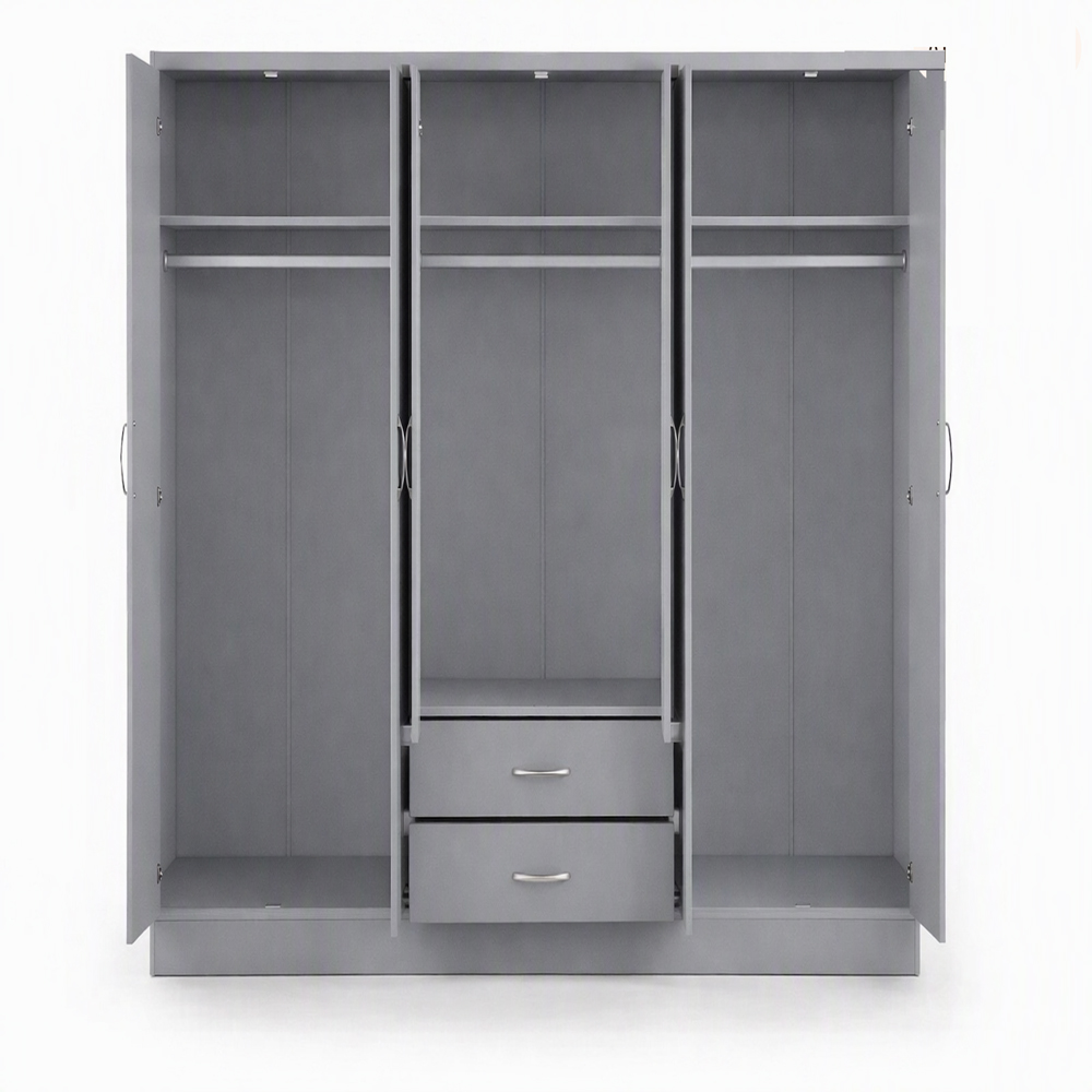 TJ'S Venice 6 Door 2 Drawer Grey Wardrobe Image 3