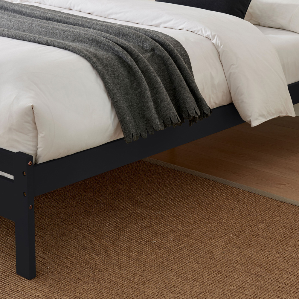 Furniturebox Cadhla Double Dark Grey Solid Pine Bed Frame Image 4