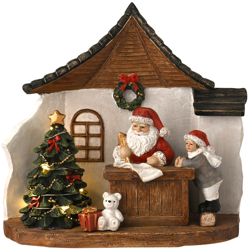 The Seasonal Gift Co Regal Tidings LED Santa's Grotto Scene Decoration 18cm Image 3
