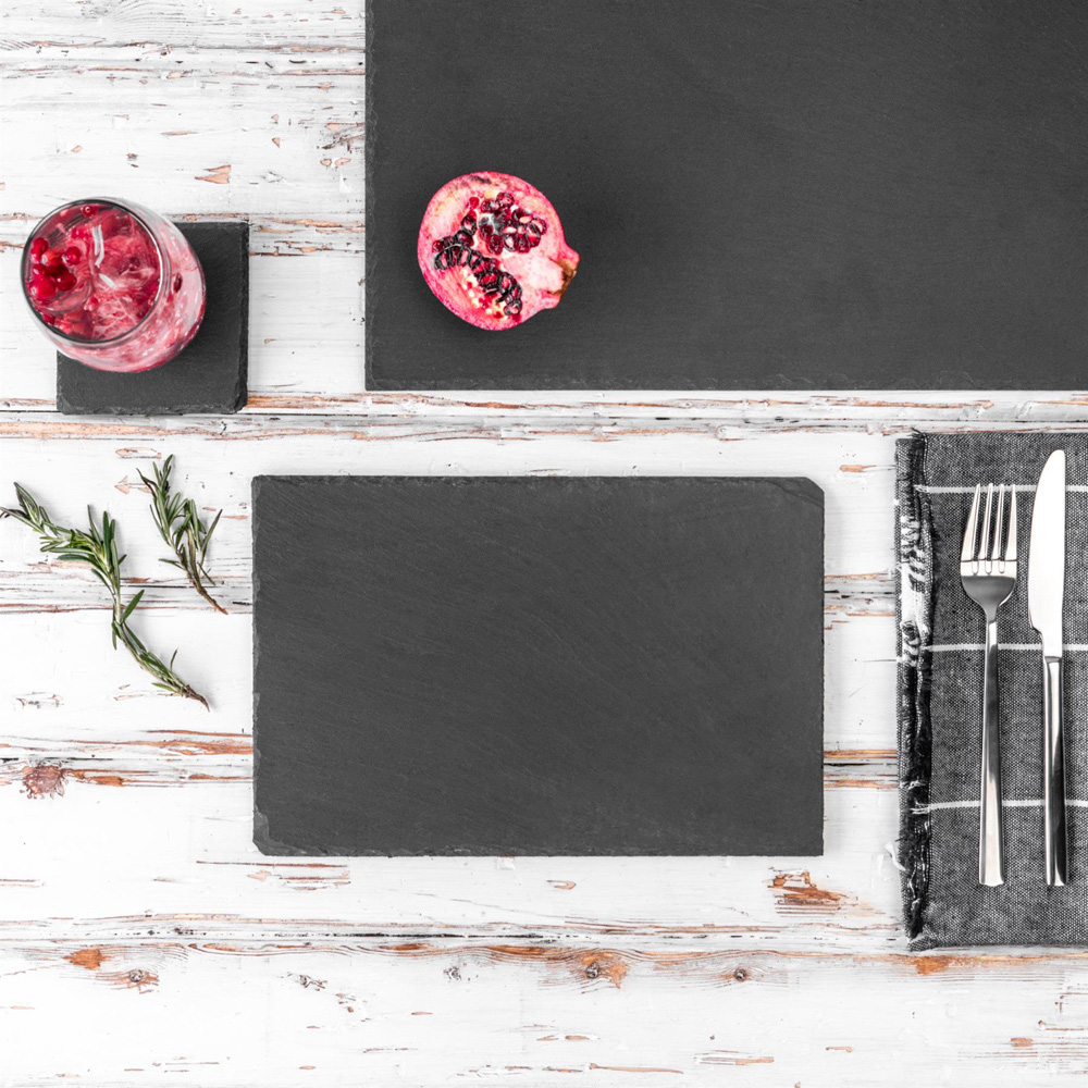 Argon Tableware Dark Grey Rectangle Slate Placemat 30 x 20cm 6 Pack Image 7