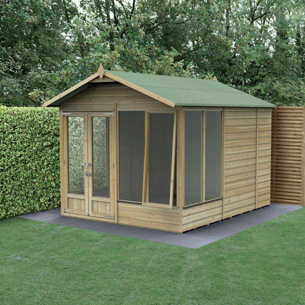 Forest Garden Beckwood 8 x 10ft Single Opening Shiplap Apex Summerhouse Image 6