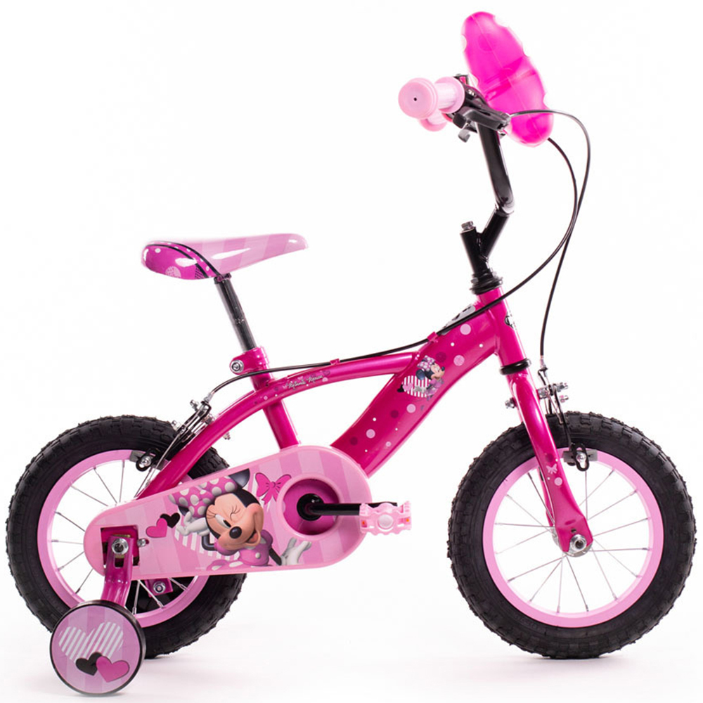Huffy Disney 12 inch Pink and Black Minnie Mouse Children's Bike Image 2
