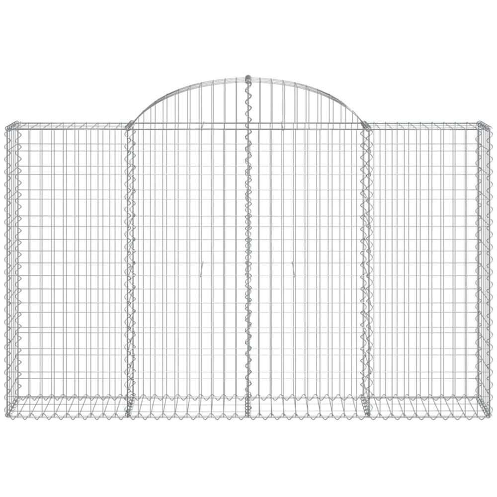 vidaXL Silver Galvanised Iron Arched Gabion Basket 200 x 30 x 120/140cm 12 Pack Image 2