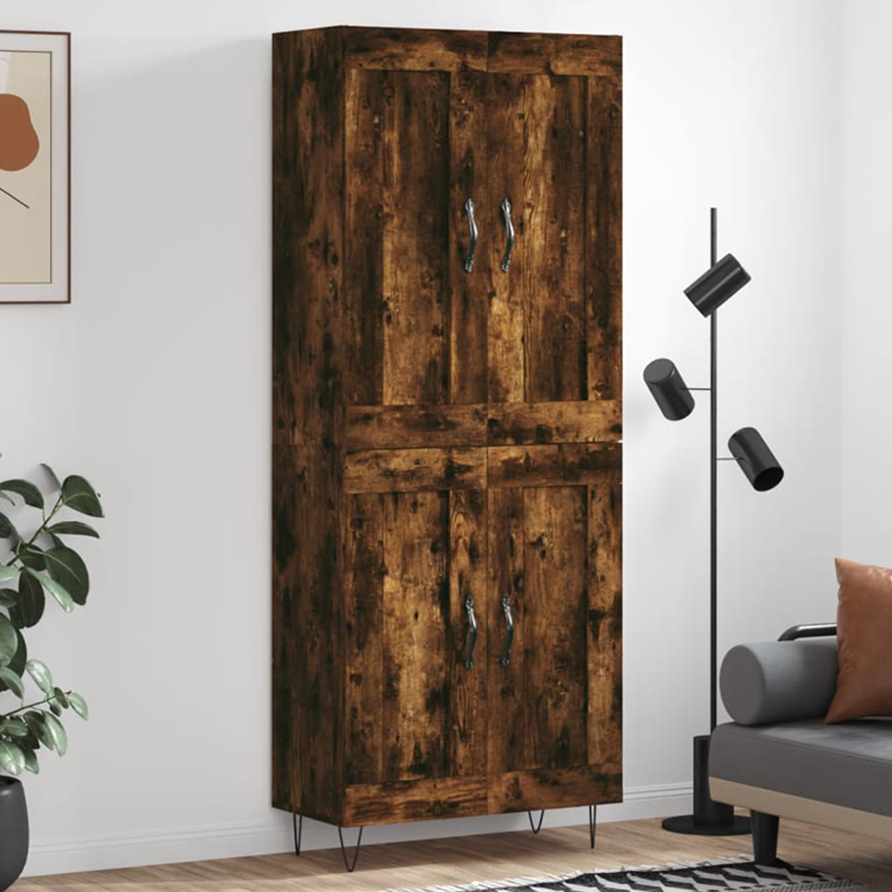 vidaXL 4 Door Smoked Oak Highboard Image