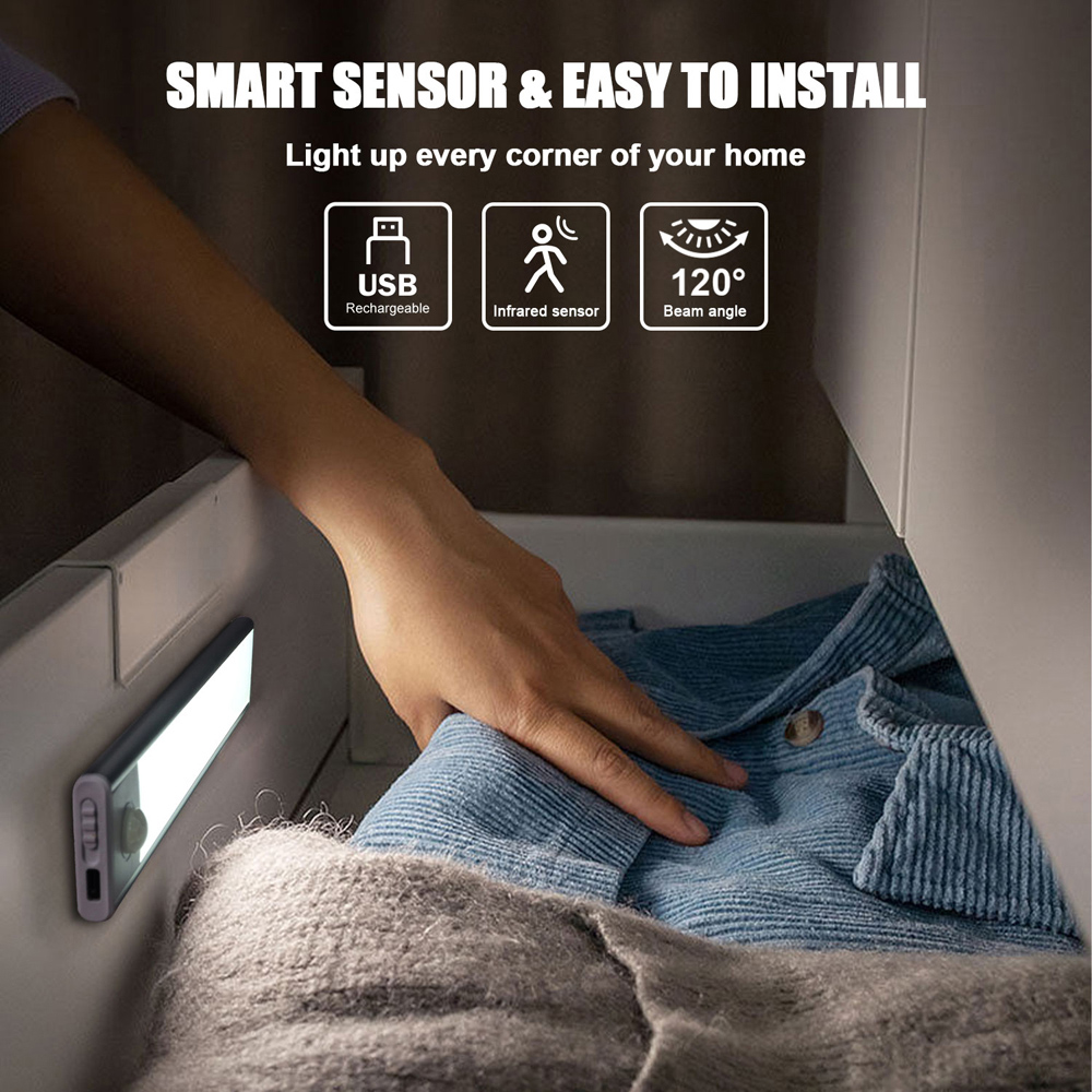ExtraStar 2 Pack 1W Rechargeable Smart Sensor Daylight Wardrobe Cabinet Light Image 4