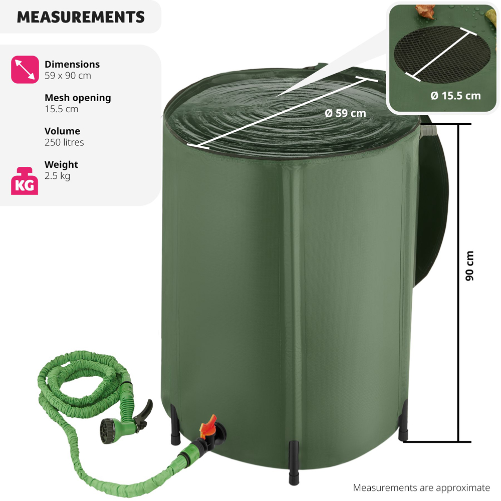 tectake 250L Green Water Butt Image 9