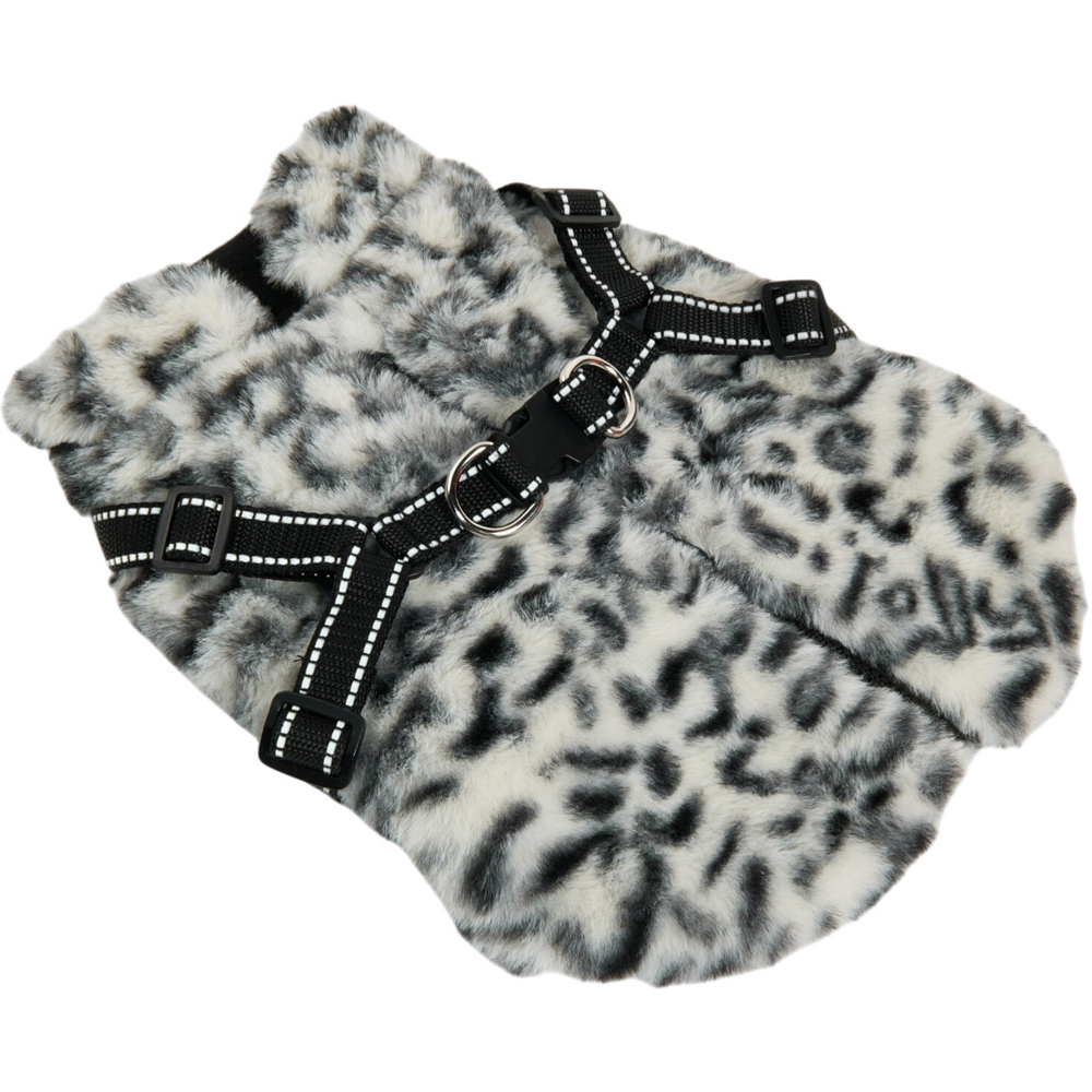 Fluffy Harness Dog Coat L Image 3