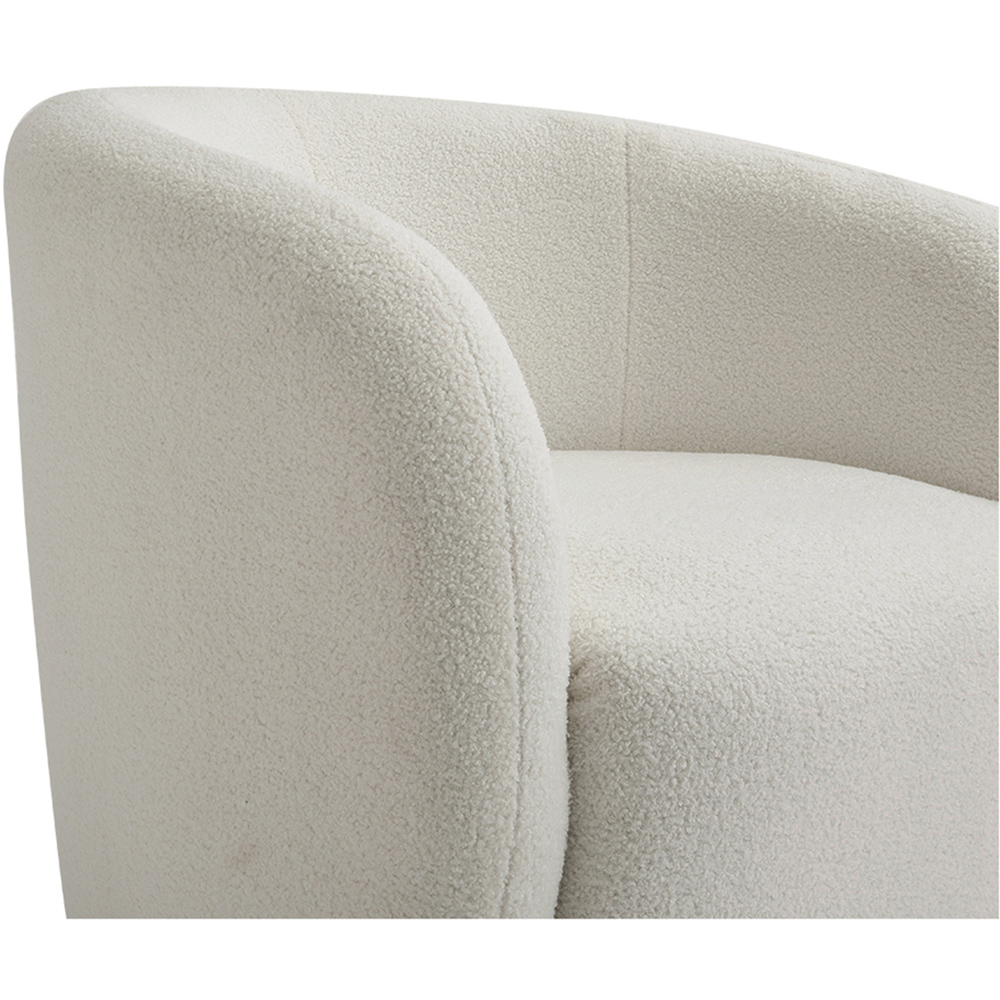 Living and Home White Teddy Fleece Swivel Upholstered Tub Chair Image 6