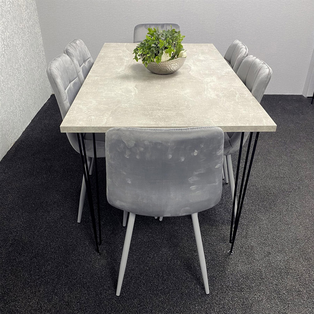 Kosy Koala 6 Seater Grey Dining Table set Image 8