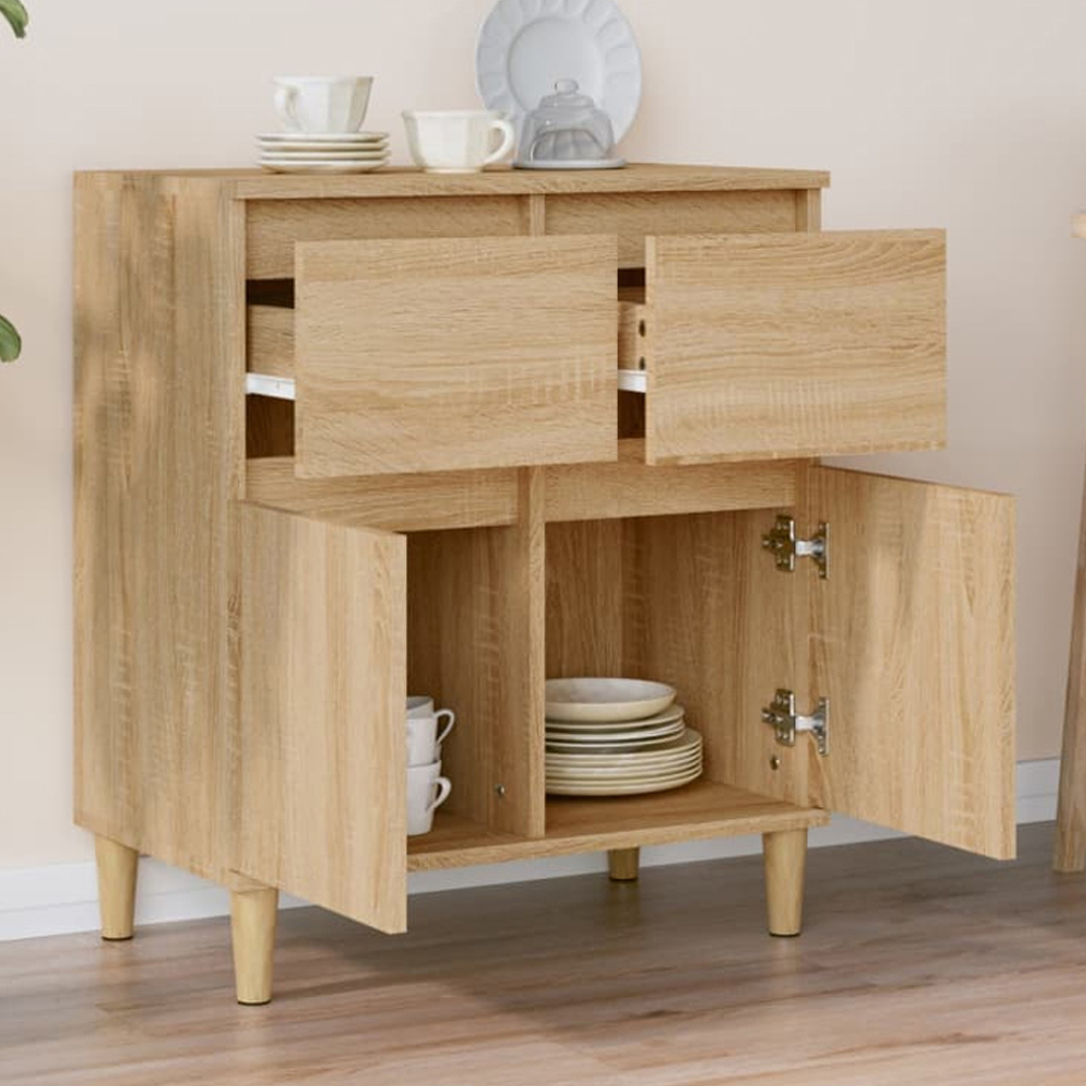 vidaXL 2 Door 2 Drawer Sonoma Oak Sideboard Image 1