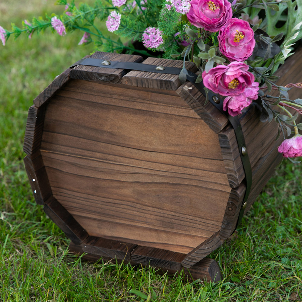 Outsunny Carbonised Wooden Planter 2 Pack Image 3