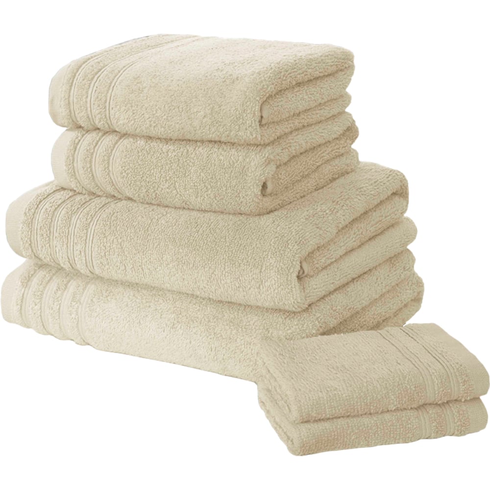 Rapport Home So Soft Cream Cotton Hand and Bath Towel Bale Set of 6 Image 1