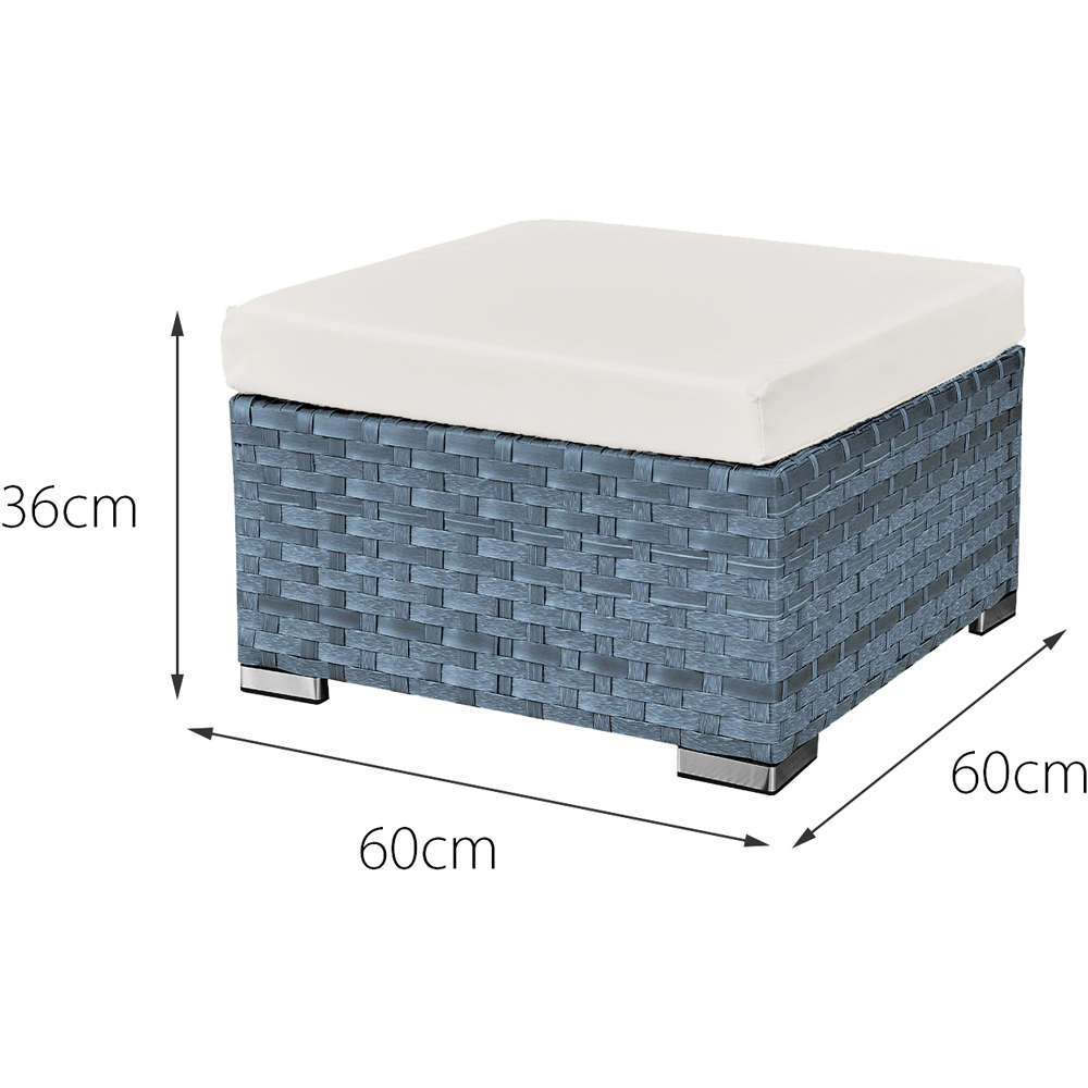 Oseasons Trinidad Deluxe 8 Seater Ocean Grey Rattan Sofa Set with White Cushions Image 6