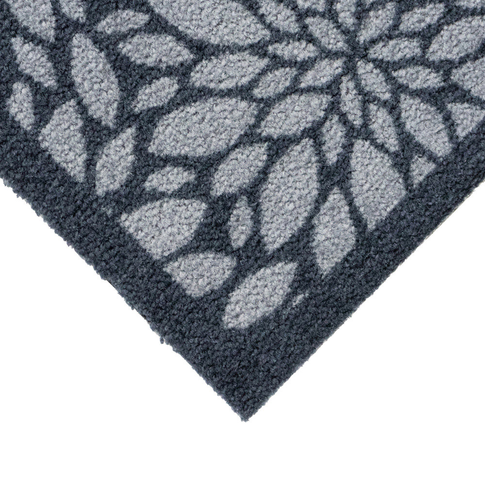 JVL Mega Grey Flowers Latex Backed Door Runner 57 x 150cm Image 4